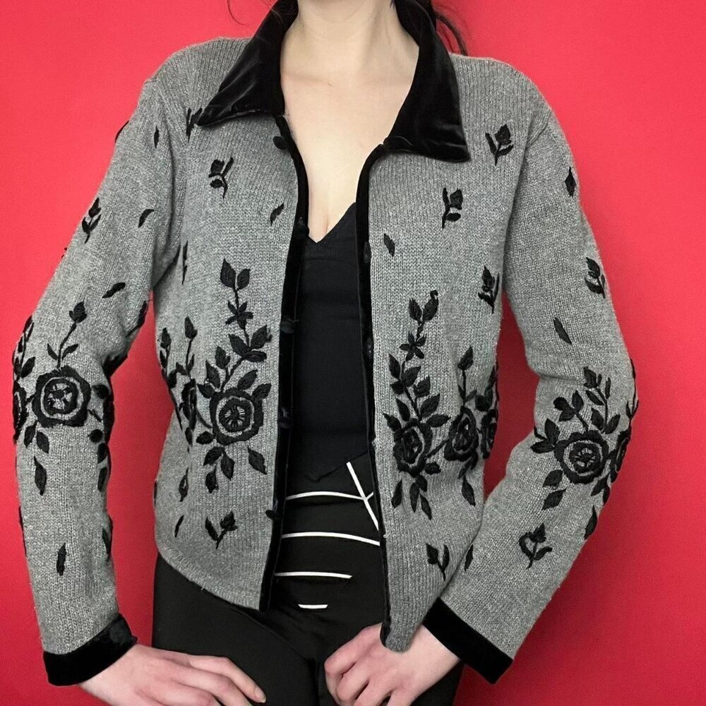 Bridgewater / Black and grey floral print blazer jacket 🩶🖤